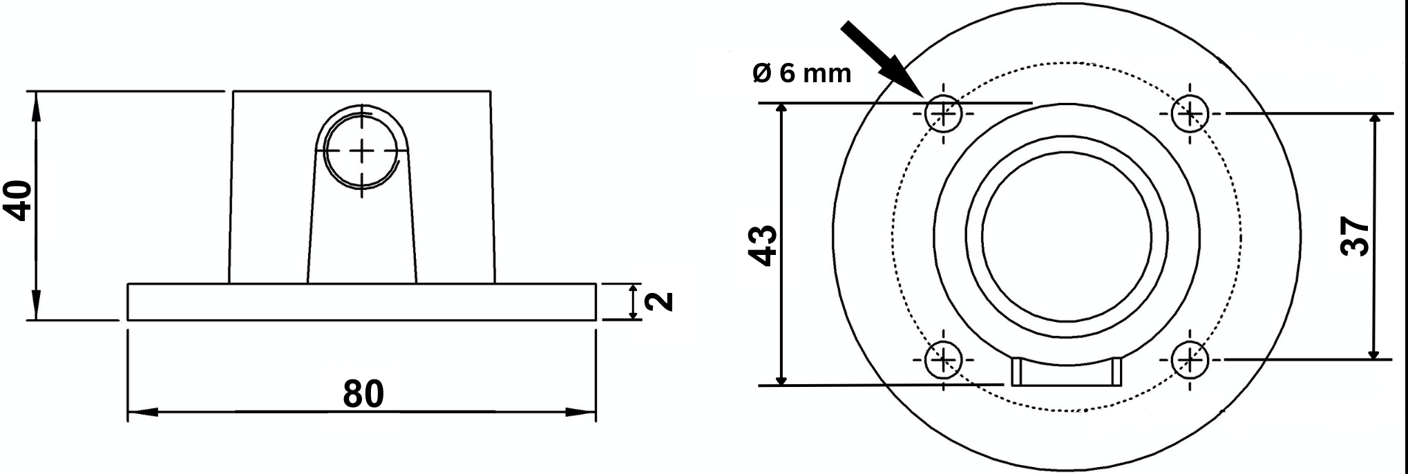Rohrverbinder - Wandbefestigung rund - 131A27 - 26-9 mm - 3-4- - Feuerverzinkt u. Elektrogalvanisiert-131A27