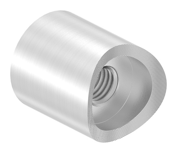 Wandhalter Edelstahl V2A fuer Rohr Ø 42-4 mm- L 25 mm- mit M10 Innengewinde-88-1151410-240-42.25