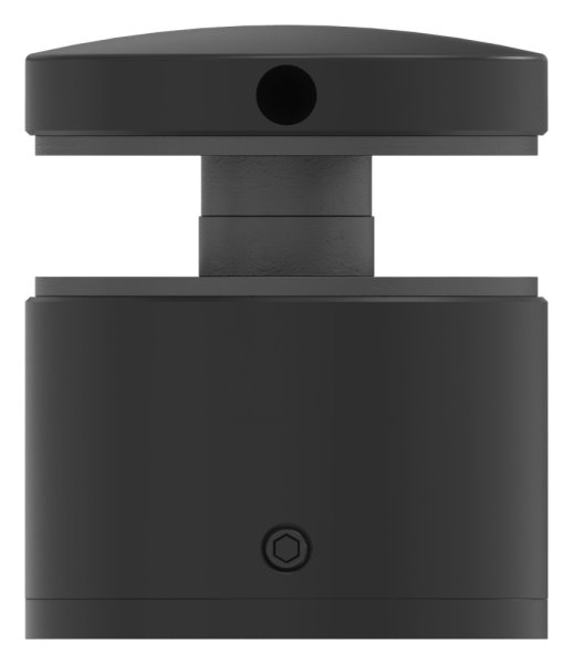 Glaspunkthalter Edelstahl V2A Ø 52 mm Klemmbereich 12-0–25-52 mm RAL 9005 schwarz matt-88-1160250-240.9005