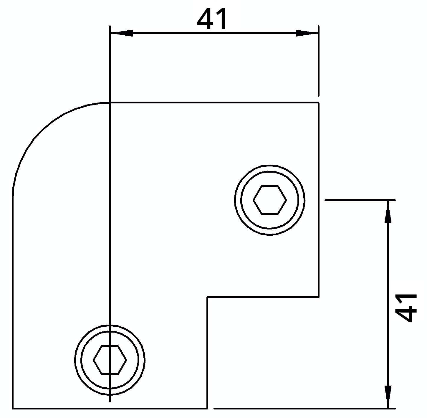 Rohrverbinder Bogen 90° Ø 26-9 mm -3-4- - Temperguss verzinkt - 125A27-125A27