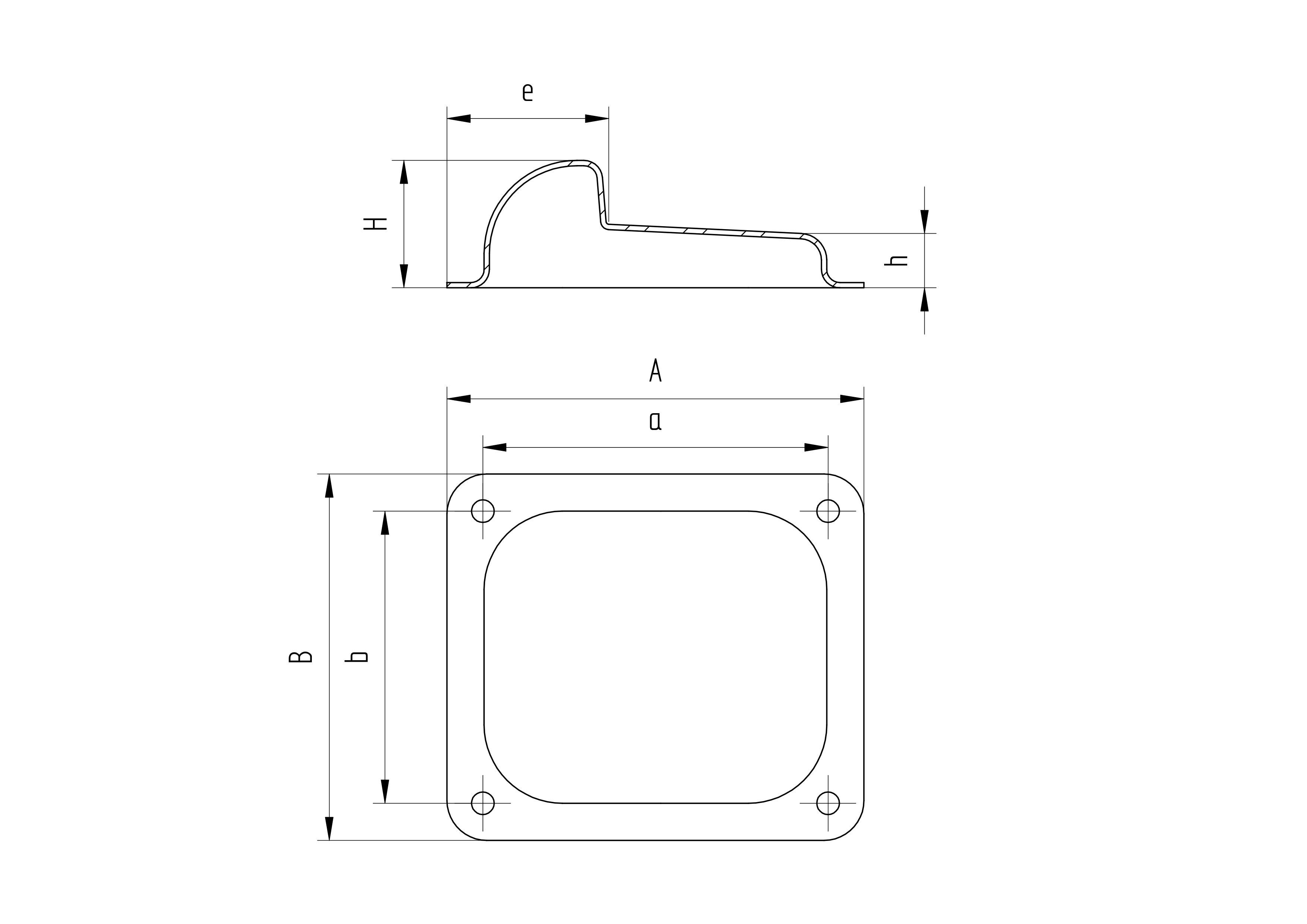 Mittelanschlag Stahl 120 x 100 x 42 mm Verzinkt fuer Fluegeltore-89-11B132S-A.4