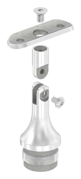 Stuetze mit Gelenk und Halteplatte fuer Rundrohr V2A-12-2155.4