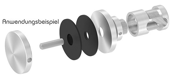 BRENK-fix® Ober- und Unterteil Ø 52mm zu Glas-Halter- V2A-88-11BR-OT52.V2A