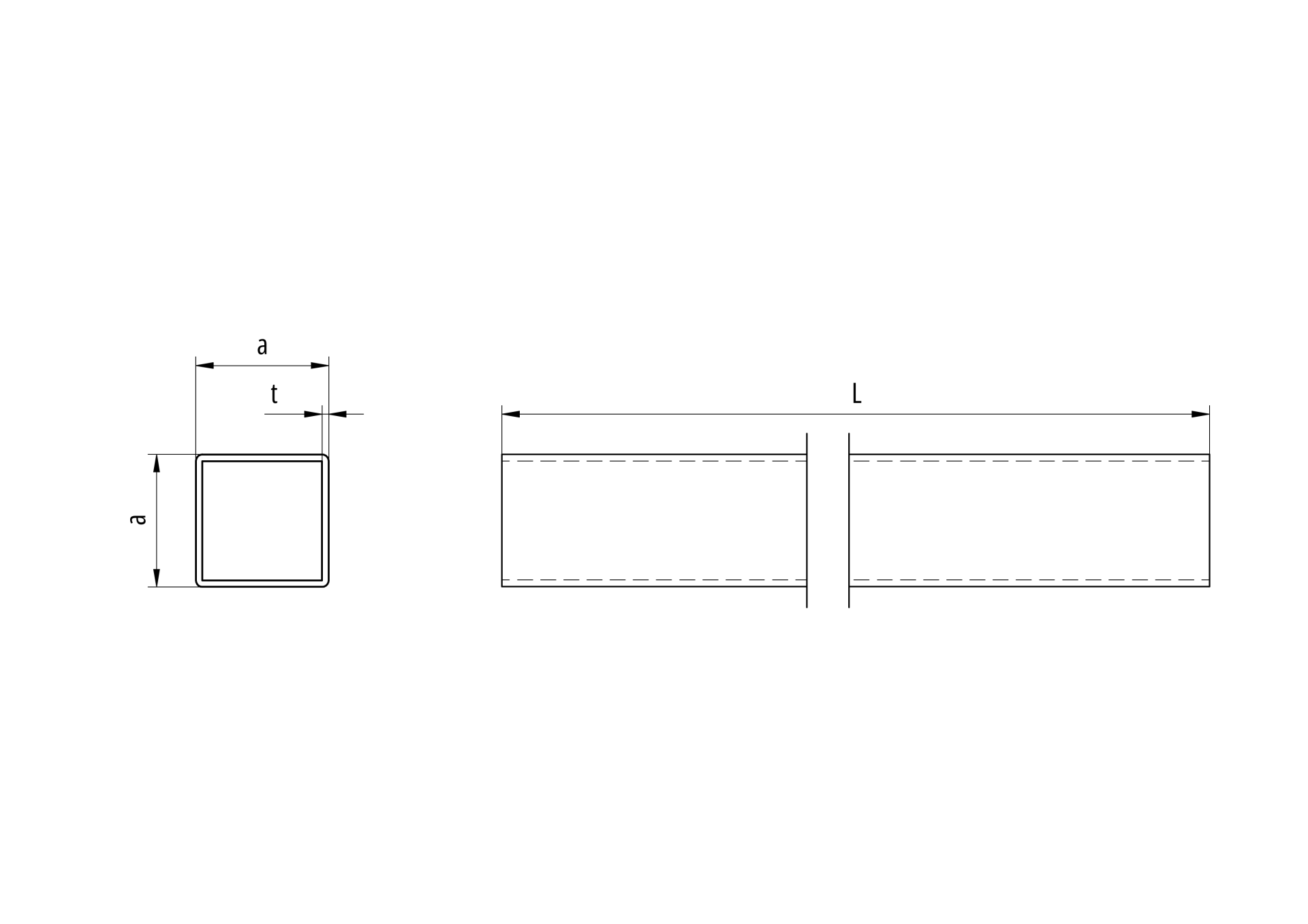 Aluminium Quadratrohr 60 x 60 x 2 mm Roh 6000 mm lang-89-11AL60X60X26000-A.4