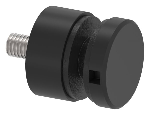 Glaspunkthalter Edelstahl V2A Ø 30 mm- Klemmbereich 6-0–12-76 mm- flach- RAL 9005-88-1160190-240.9005