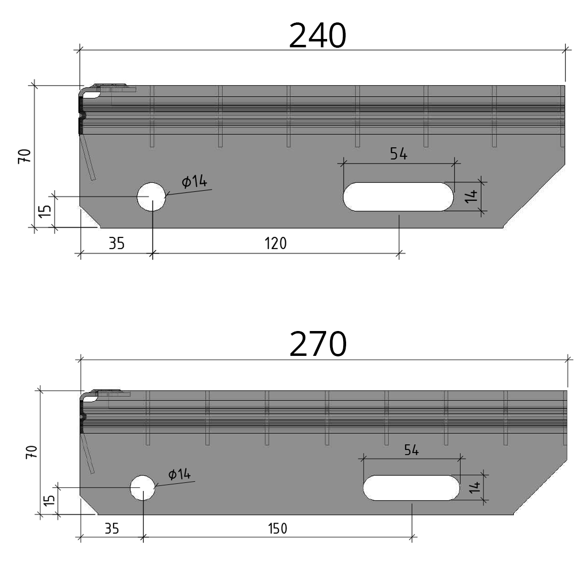 Gitterroststufe Treppenstufe Masse- 800x270 mm 30-10 mm S235JR -St37-2- im Vollbad feuerverzinkt-40-M-802731.8-STAHL