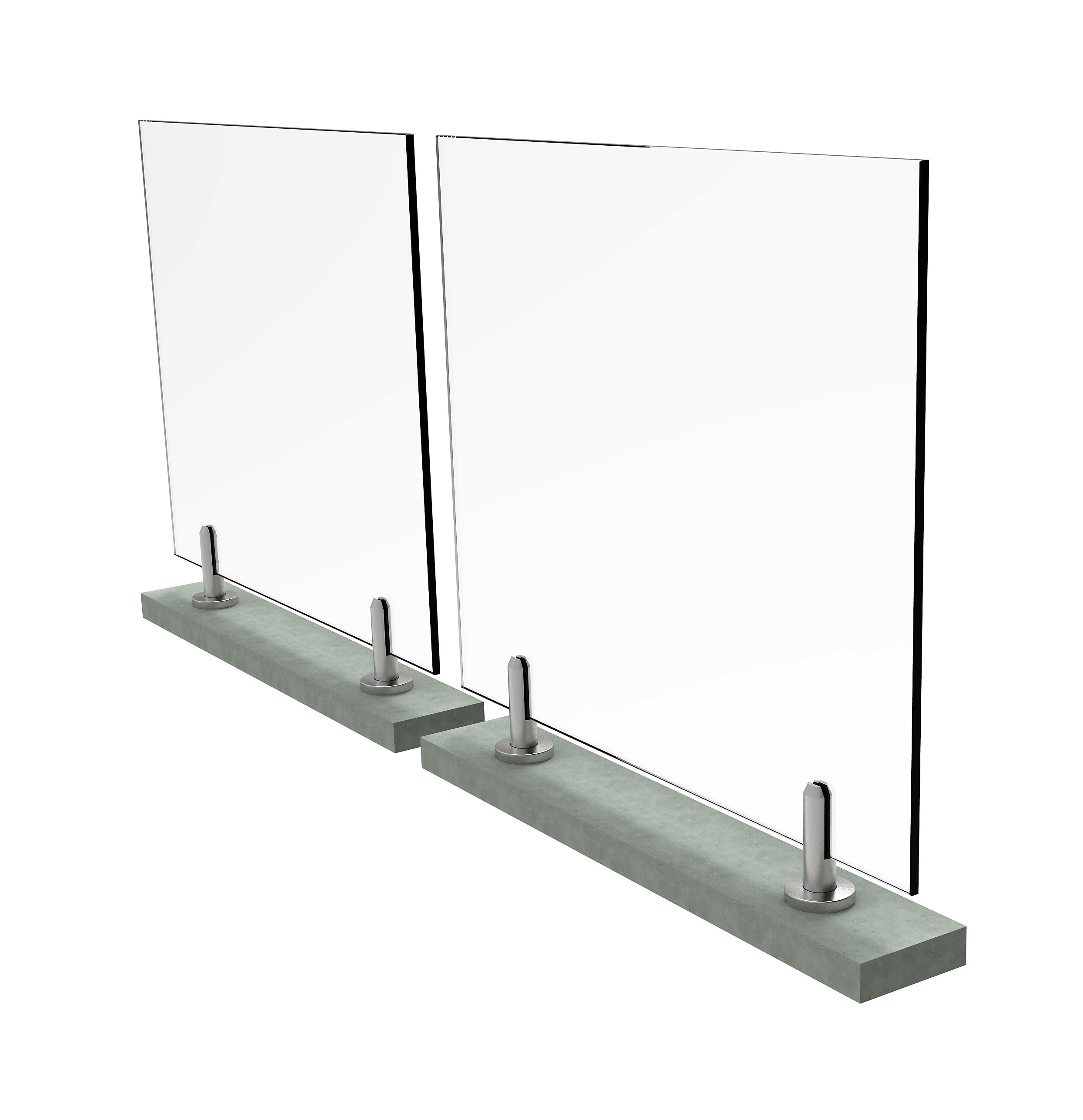Franzoesisches Glasgelaender Edelstahl AISI 304 - Spigot - 16-76mm Glas-89-11GSFRB103X1206100-A.4