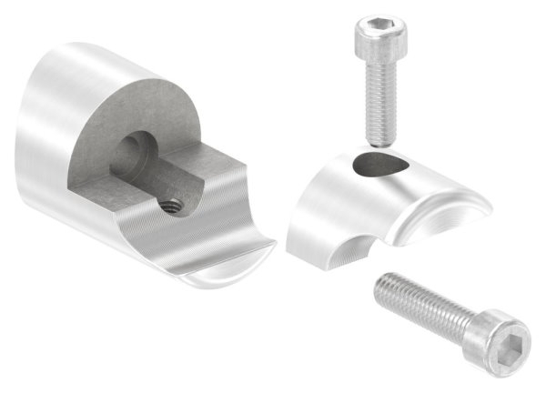Klemmprofilhalter Edelstahl V2A fuer Klemmprofil 18 mm- Rohr Ø 42-4 mm- geschliffen-88-1155331.240