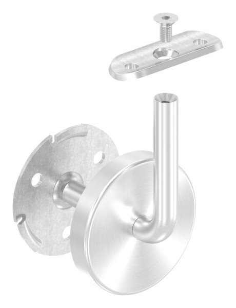 Handlaufhalter V2A Wandabstand 75 mm fuer Rohr 42-4 mm mit Abdeckrosette verschweisst-11-2081.4
