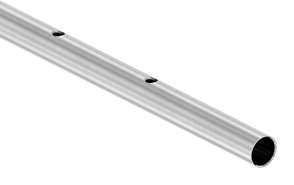 Rundrohr Ø 33-7 x 2-0 mm einseitig gelocht á 3 m Edelstahl-12-1022.4