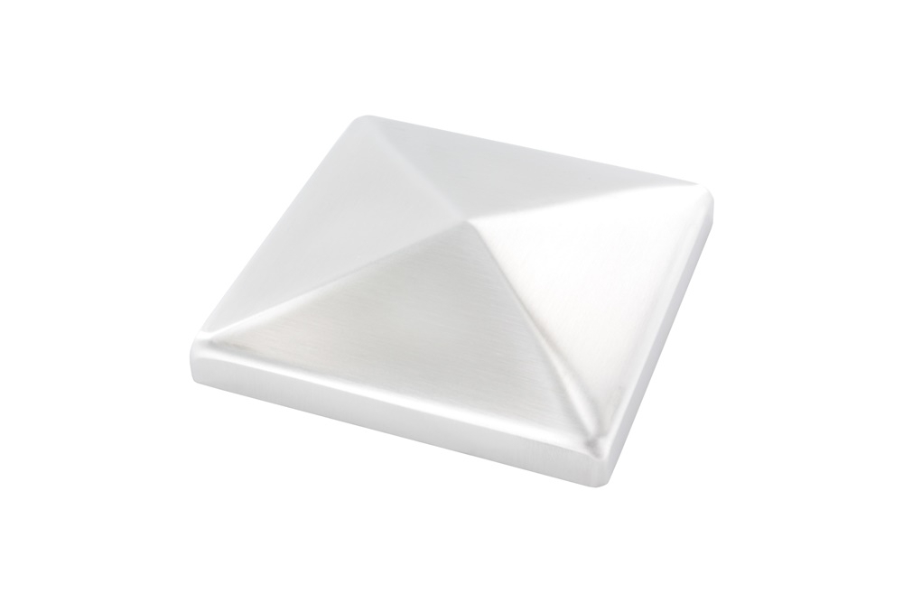 Pfostenkappe Edelstahl fuer Vierkantrohr- 80x80 mm geschliffen V2A-11-2574-A.4