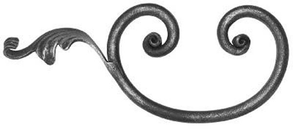 Rundeisenbarock - Masse- 270x110 mm - Stahl S235JR- roh-30-1922.8