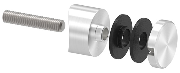 Glaspunkthalter Ø 30 mm- V4A- Anschluss- Rohr Ø 42-4 mm-10-5042.1
