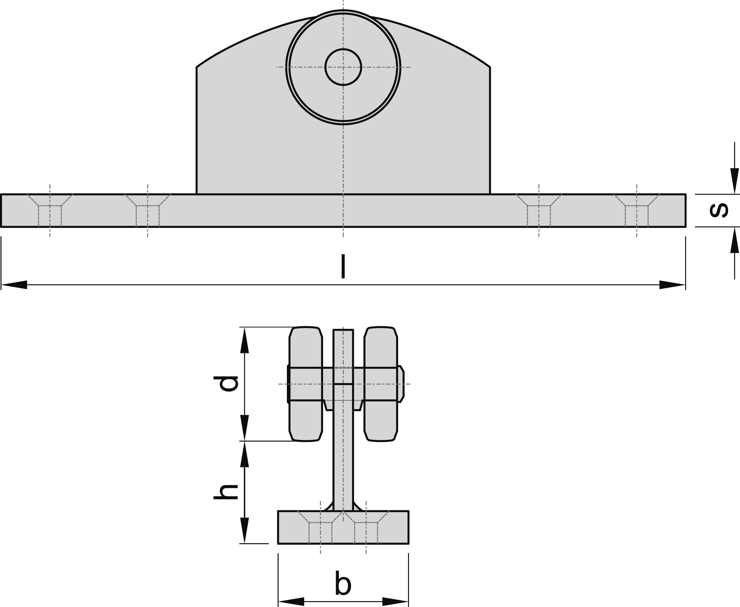 Einfachrolle mit Flansch MEA Gr- 1 verzinkt Ø 28 mm 10336982-60-0159.7