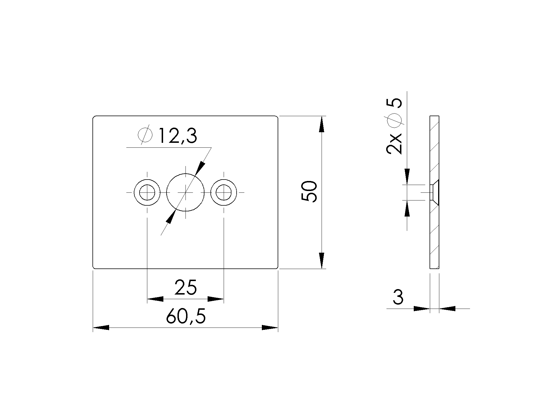 Scharnierhalter Edelstahl AISI 304 fuer Rahmenprofil 50x60 mm Anthrazit RAL 7016-89-11FGCH50X60R7016-A.4
