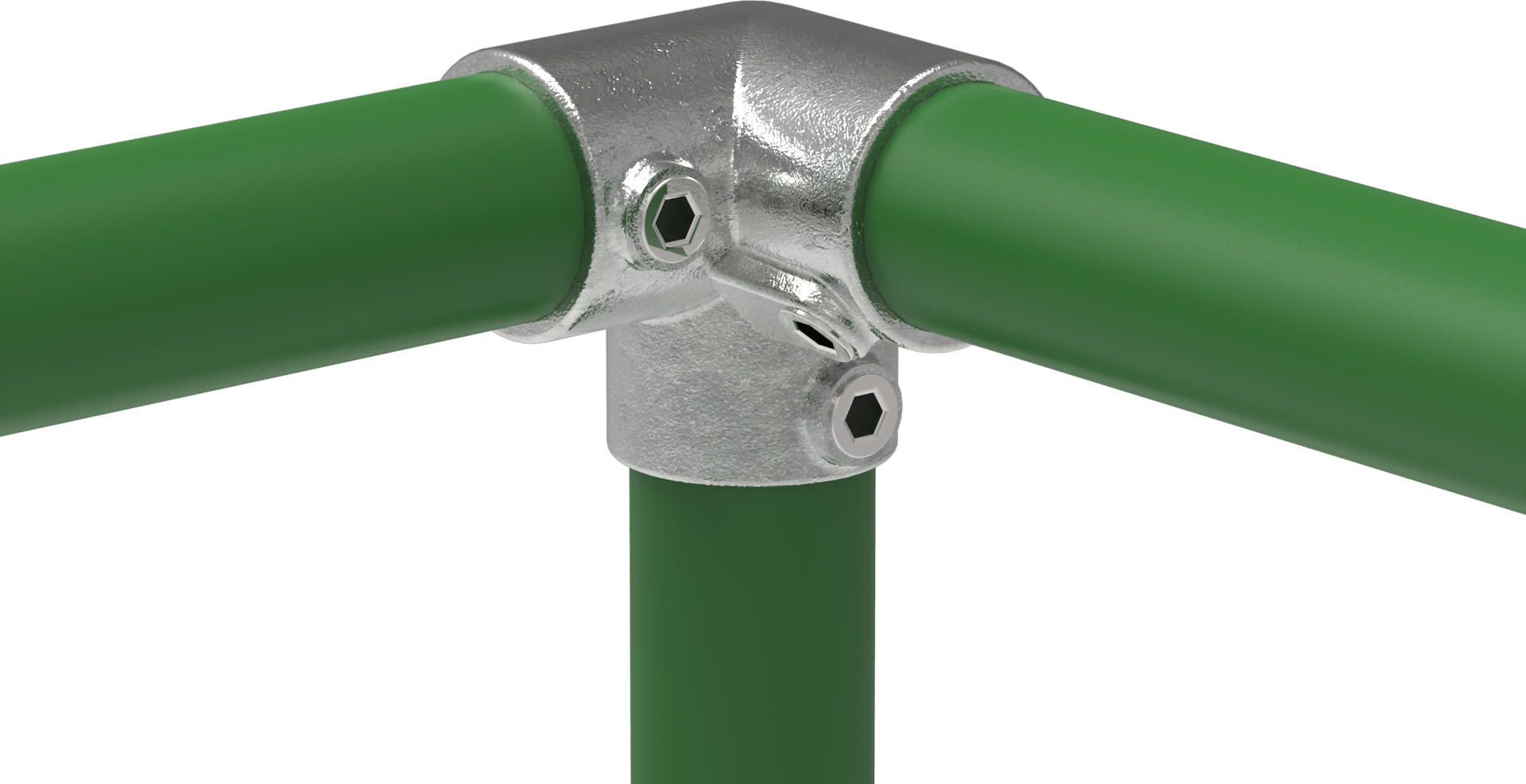 Rohrverbinder - Dreiweg-Eckstueck 90° - 128 - 21-3 mm - 60-3 mm - 1-2- - 2- - Feuerverzinkt u. Elektrogalvanisiert-128