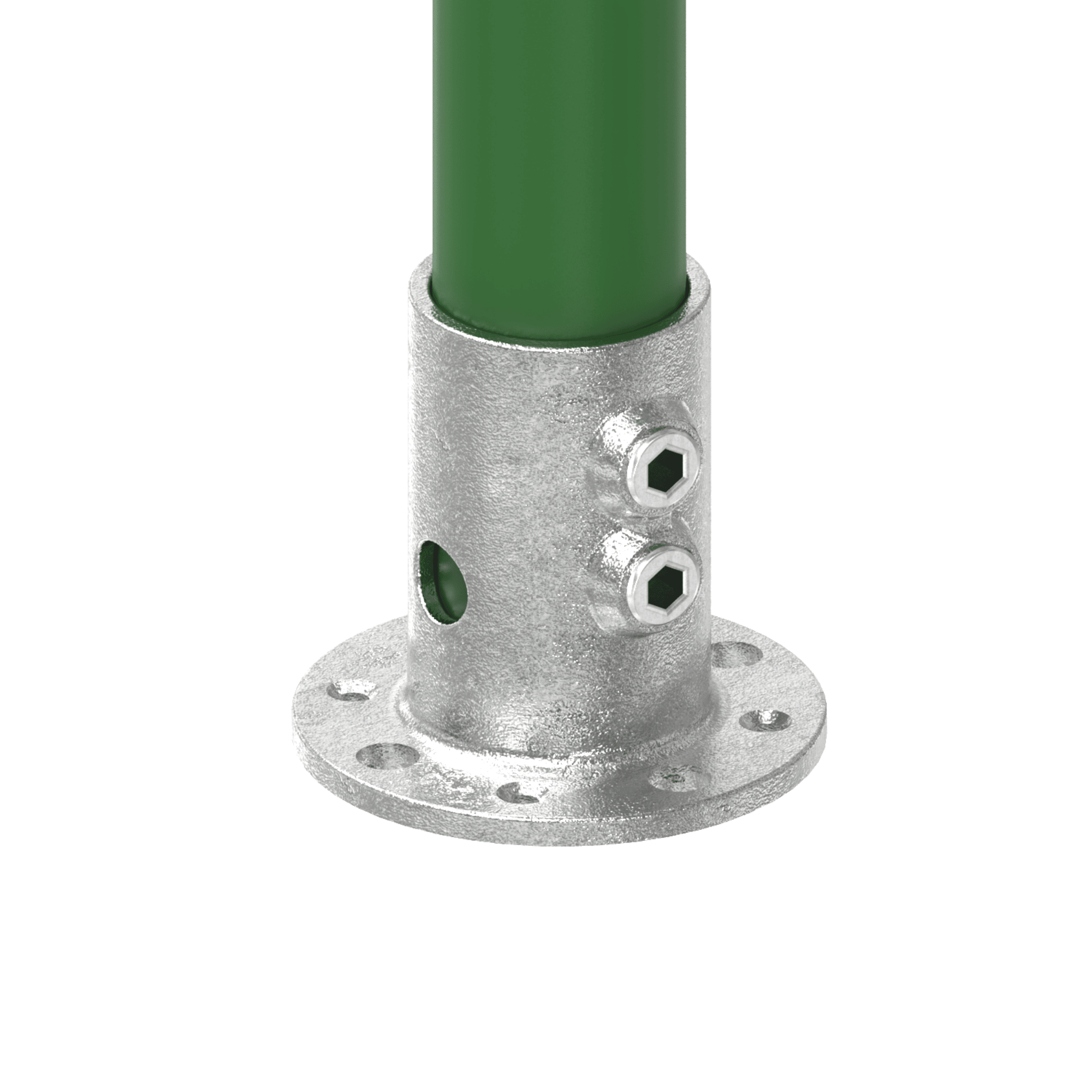 Rohrverbinder - Fussplatte Rund - 131KFD48 - 48-3 mm - 1 1-2- - Feuerverzinkt u. Elektrogalvanisiert-131KFD48