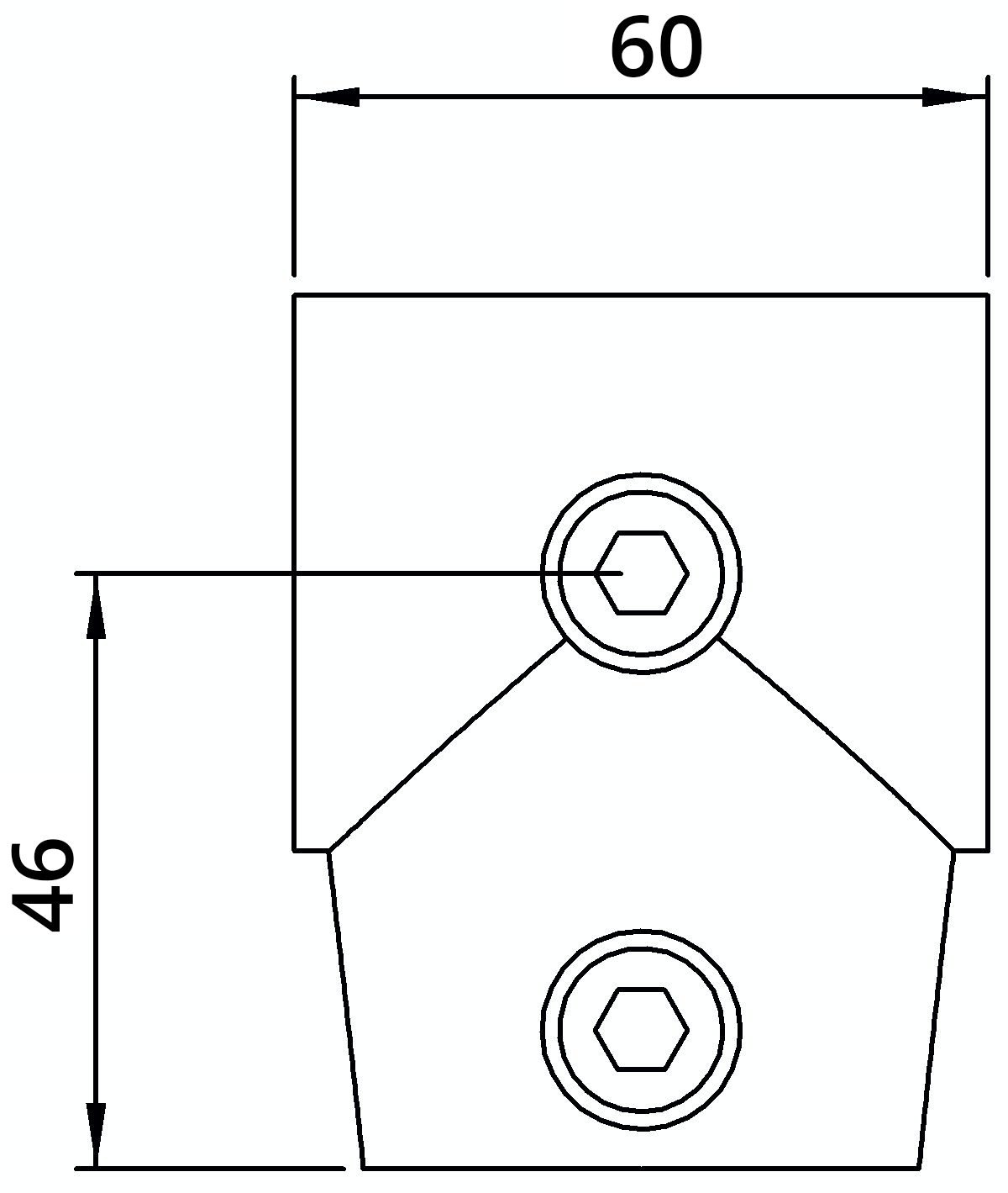 Rohrverbinder T-Stueck kurz verstellbar 0-11° Ø 33-7 mm -1- - Temperguss verzinkt - 153B34-153B34