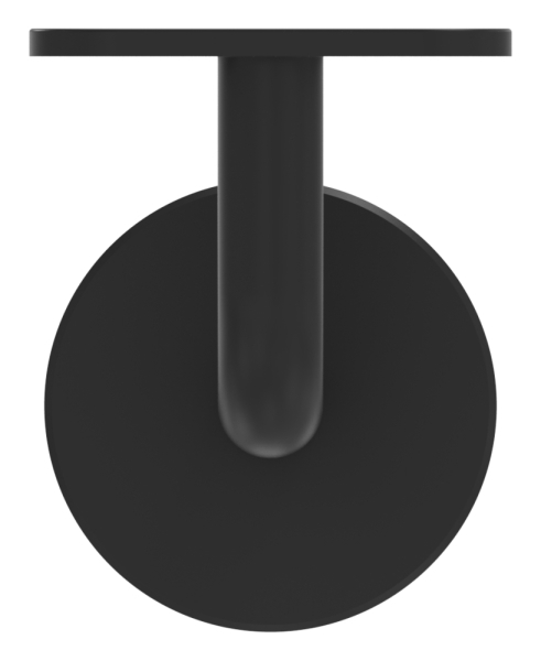 Handlaufhalter mit flacher Platte- -Ronde und Buegel verschweisst- V2A in RAL 9005 beschichtet-88-1150369-240-00.9005