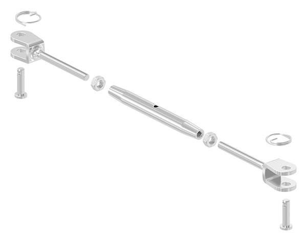 Wantenspanner - Gabel-Gabel - Gewinde M4 - V4A-11-2889.1