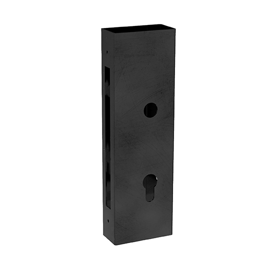 Profilschlosskasten Stahl 210 mm fuer Profil 60x40 mm Rohzustand-89-11B158J60X40-A.4