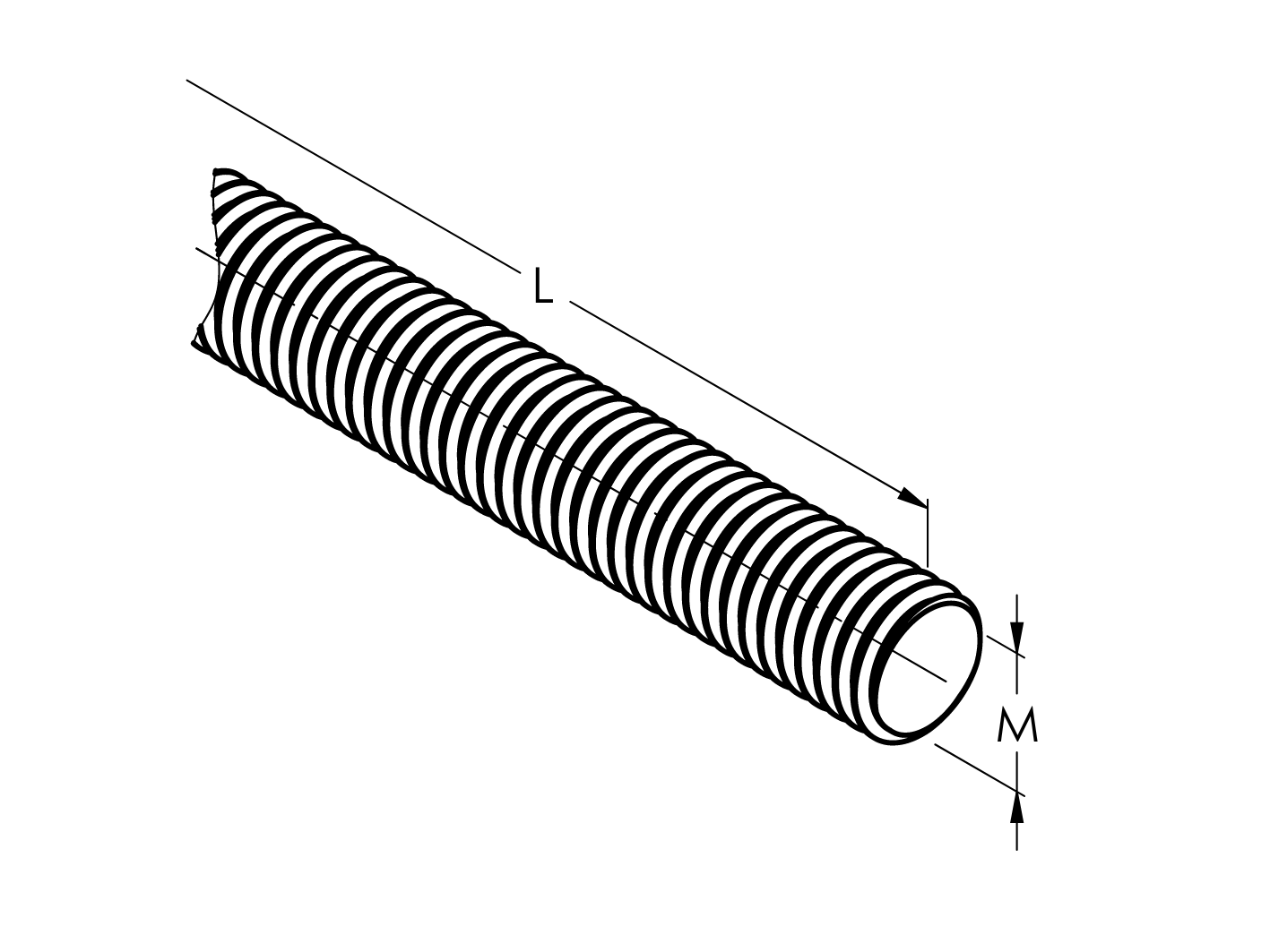 Gewindestange Edelstahl AISI 304 M8 x 200 mm DIN 975-89-11ADIN975M8200-A.4