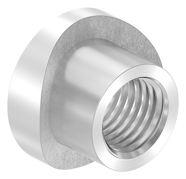 Gewindehuelse Edelstahl V2A fuer Rohr Ø 48-3 mm Gewinde M16 geschliffen Korn 240-88-1151351-240.48
