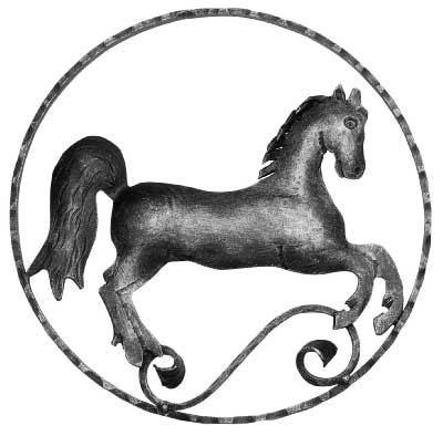 Pferd -rechts- Zierelement - Ø 300 mm - Stahl S235JR- roh-30-3191R.8