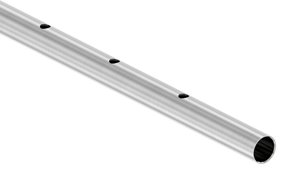 Rundrohr Ø 33-7 x 2-0 mm einseitig gelocht á 3 m Edelstahl-12-1020.4
