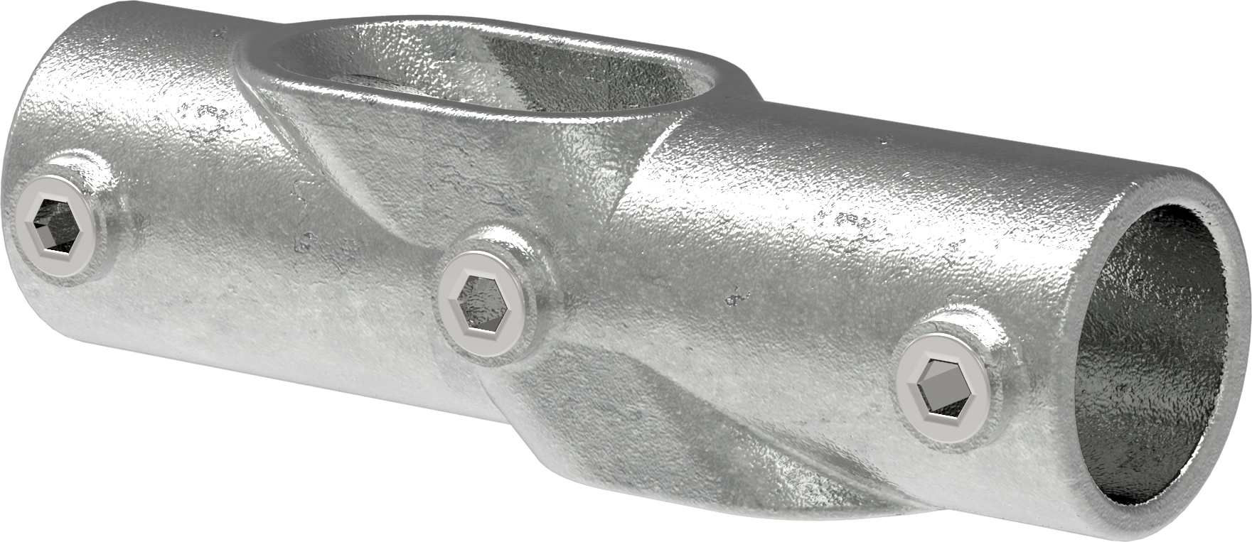 Rohrverbinder Kreuzstueck 30-45° Ø 33-7 mm -1- - Temperguss verzinkt - 130B34-130B34