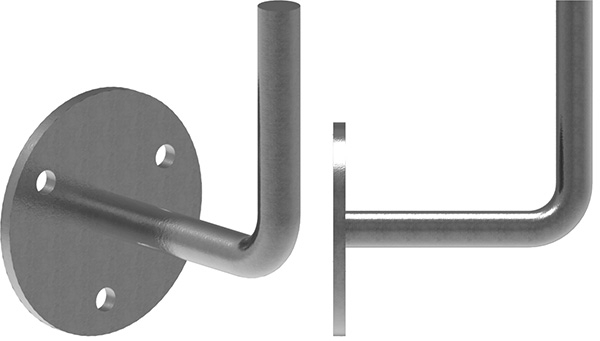 Handlaufhalter - mit Ronde 70x4 mm - zum Anschweissen - Stahl S235JR- roh-30-1416.8