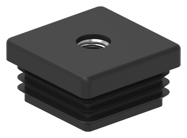 Kunststoffkappe Kunststoff fuer Quadratrohr 40x40 mm- Wandstaerke 3-0 mm- M10- schwarz-88-11178-40X40-3.M10