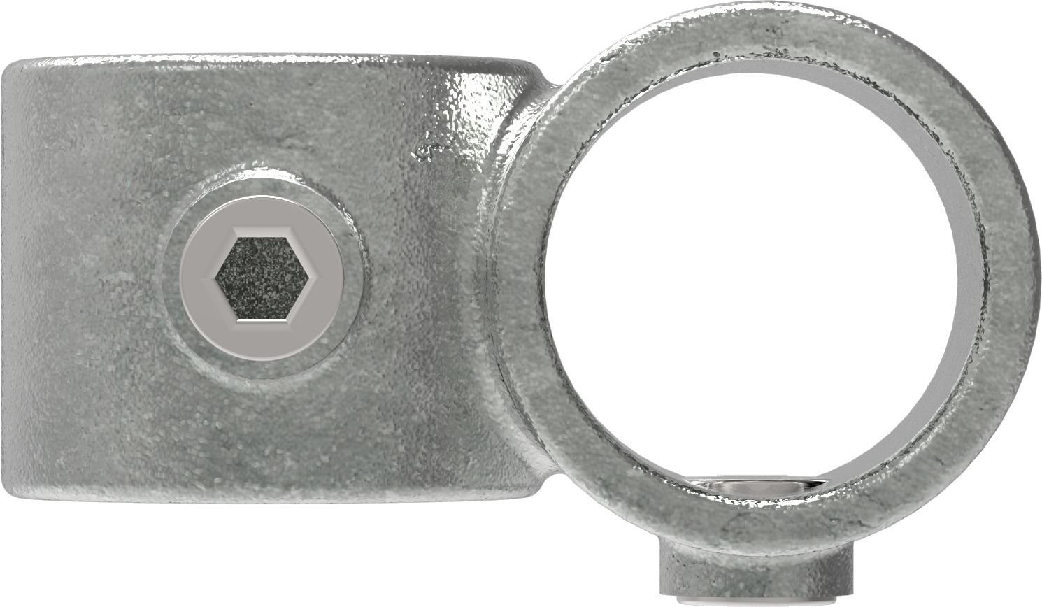 Rohrverbinder Kreuzstueck vorgesetzt 90° Ø 48-3 mm -1 1-2- - Temperguss verzinkt - 161D48-161D48